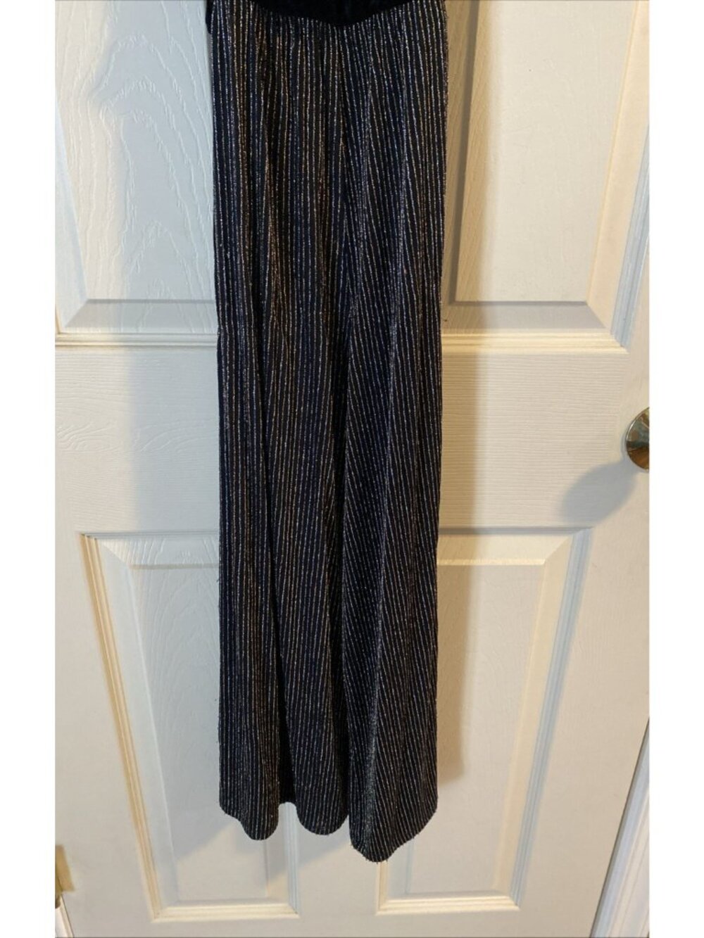 Knit Works Girls Flutter Sleeve S 7-8 Belted Square Neck Black/Metallic Jumpsuit - Picture 6 of 16